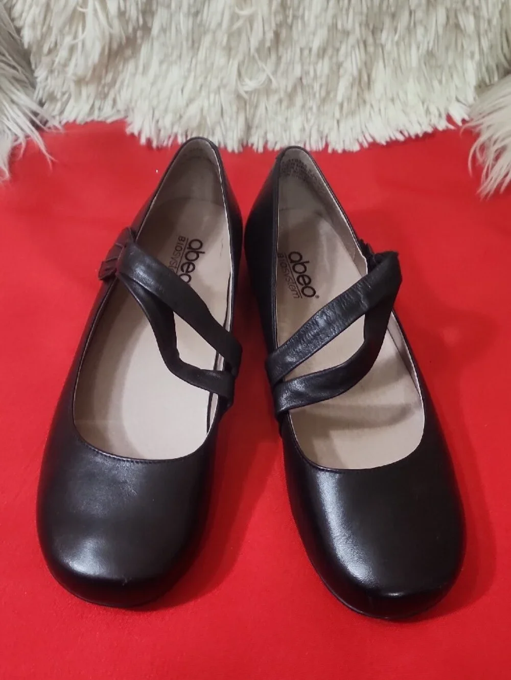 Abeo Talia Neutral Black Bow-Strap Comfort Flats
